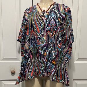 Jude Connally Colorful Paisley Blouse